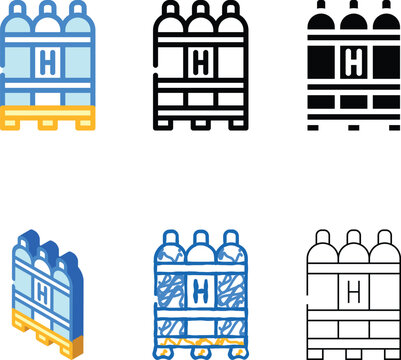 hydrogen biogas color diversity icon vector. hydrogen biogas sign. isolated symbol illustration