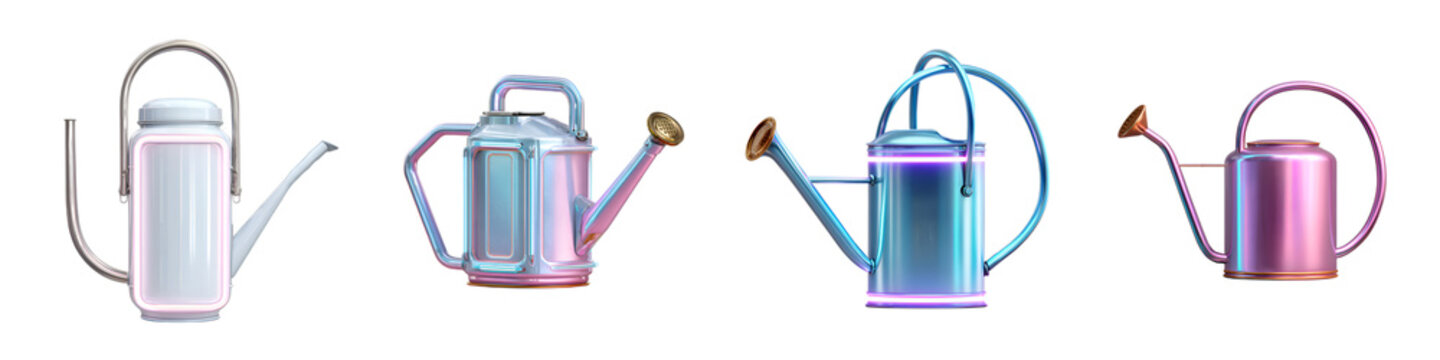 Iridescent Watering Cans: Modern Garden Tool Collection