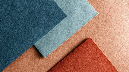 Fototapeta premium Layered Colored Paper Background with Overlapping Geometric Shapes and Textured Surface