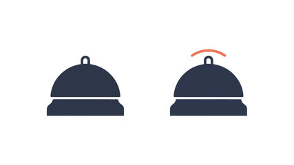 Fototapeta premium Hotel Service Bell Icons for Hospitality and Concierge Service