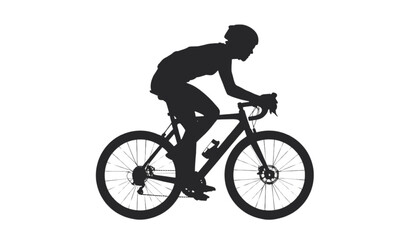Naklejka premium Cyclist rides a racing bicycle with a focused posture to achieve maximum speed on the open road.