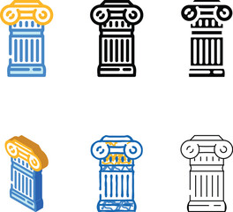 Fototapeta premium column antique pack building color icon vector. column antique building sign. isolated symbol illustration