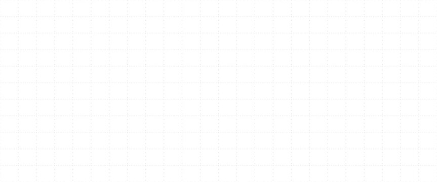 White seamless dashed grid pattern background. Squared dashed grid line seamless pattern. Dashed cross line texture. Grid paper sheet. Vector illustration