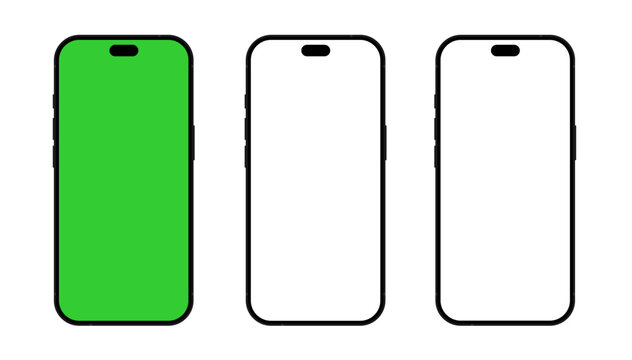 Latest launched New smartphone vector mockup with resized island 