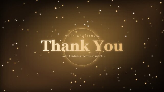 Thank you message with warm light and sparkling background
