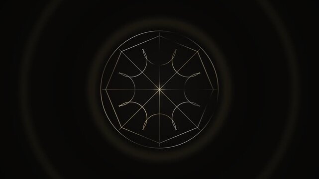 Geometric pattern in a dark background with white lines