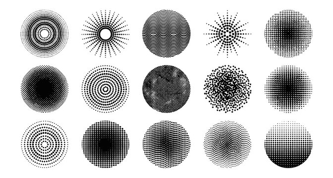 Collection of Circular Abstract Geometric Design Elements