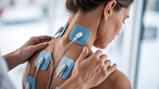 Electrical muscle stimulation therapy session for rehabilitation and pain management