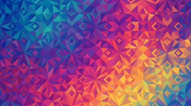 Abstract Colorful Geometric Pattern with Gradient Vibrant Mosaic Shapes for Modern Creative Background Design