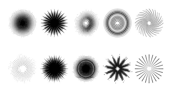Collection of Abstract Radial Patterns and Geometric Shapes