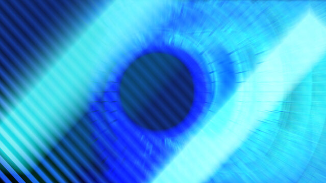 Abstract creative glowing light stripe on digital eye background illustration.