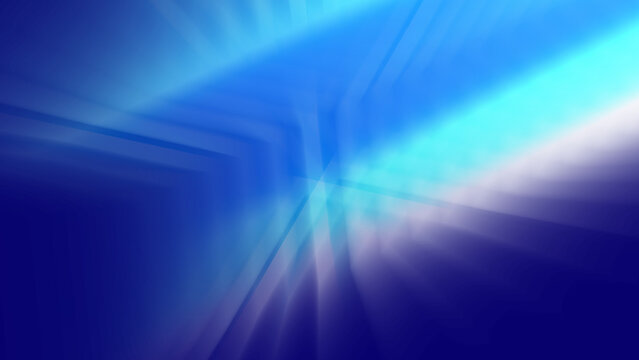 Abstract creative glowing ray light on gradient blue background illustration.