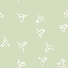 Obraz premium colibri little bird line seamless pattern colibri little bird thin line illustration