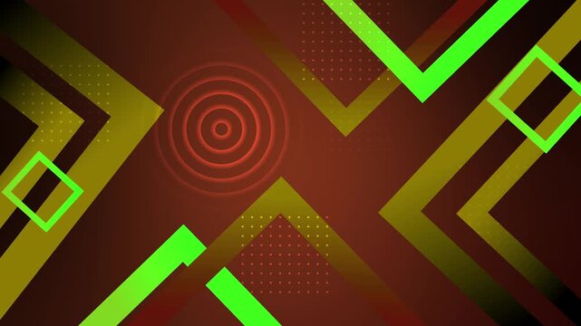 Abstract background with geometric shapes diagonal frames circles and dotted patterns animation