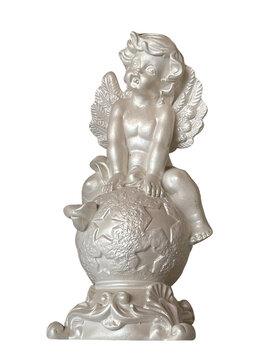 Ceramic Angel Sitting on Star Globe