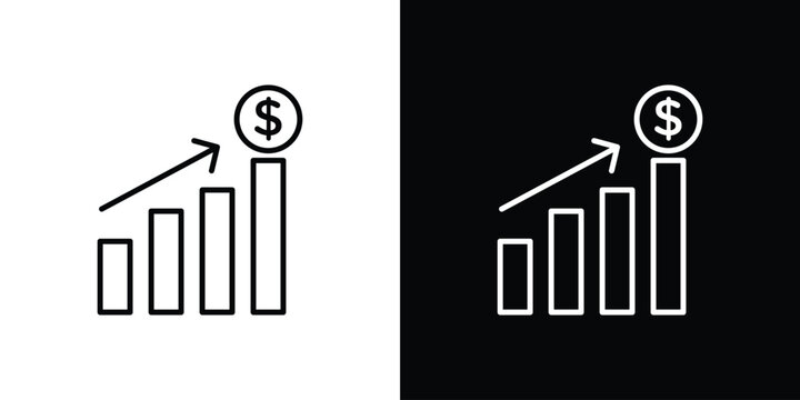 Chat arrow grow icon logo design in editable line strokes