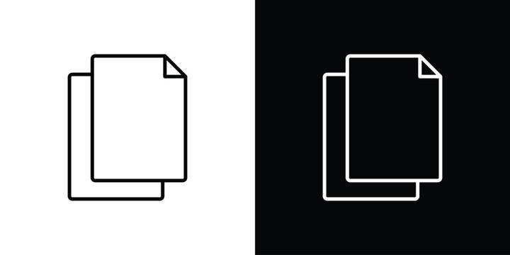 Copy icon logo design in editable line strokes