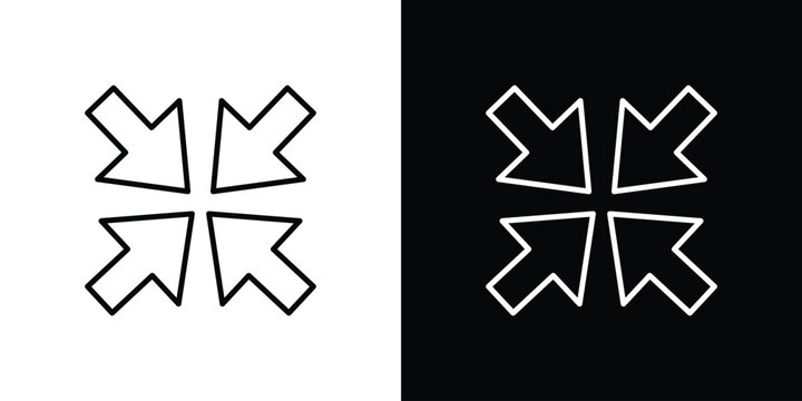 Expand icon logo design in editable line strokes