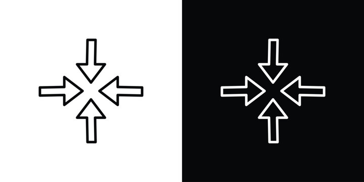 Expand arrows icon logo design in editable line strokes