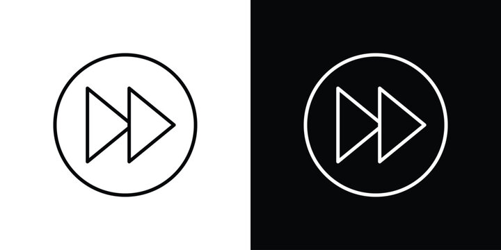 Forward icon logo design in editable line strokes