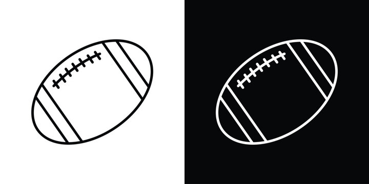 Rugby icon logo design in editable line strokes