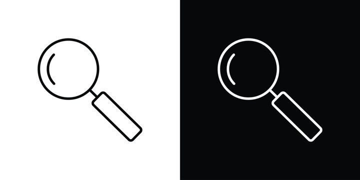 Search icon logo design in editable line strokes