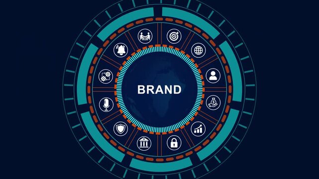 Abstract automation technology background. Business, Technology, Internet and network concept."Brand" a crucial business strategy for workforce business success growth. 4k quality animation