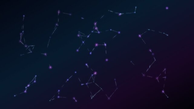 Stars and constellations forming shapes in a dark galaxy