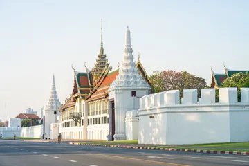 Wat Phra Kaew The House of the Emerald Buddha with road morning scene sigtseeing travel © themorningglory