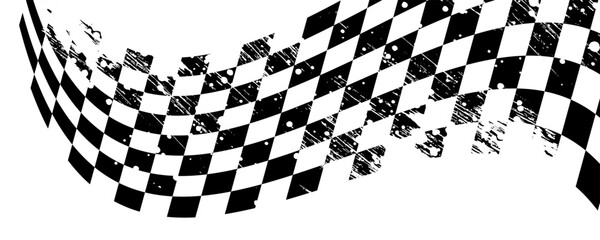 Naklejka premium Checkered flag wave on white background design for sport race championship vector illustration.