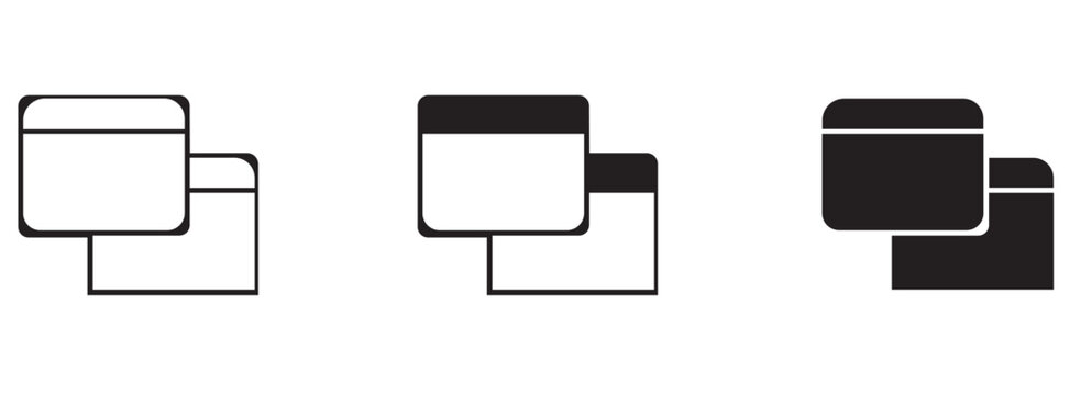 Window application interface icon set for computer software with application