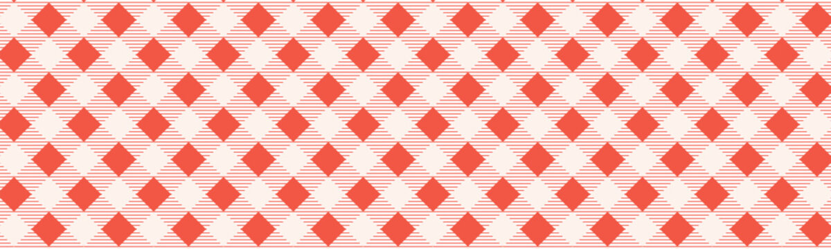 Geometric argyle background, red white pattern, fabric art