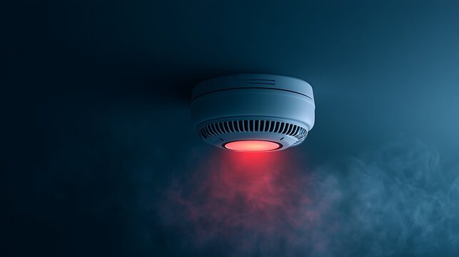 Smoke detector triggered by smoke in a room