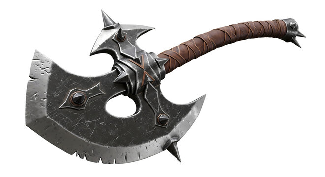 Ornate Medieval Battle Axe Fantasy Warrior Weapon for Games and RPG