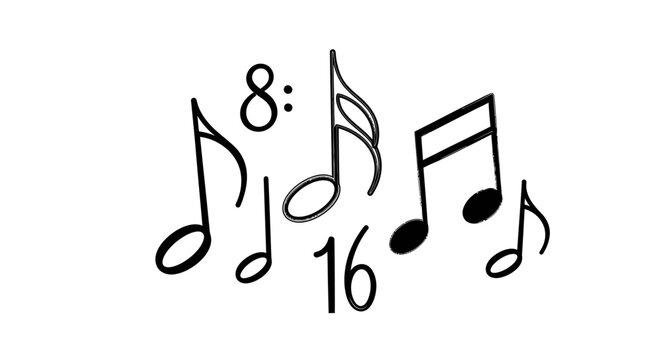 Abstract music note cluster for creative design