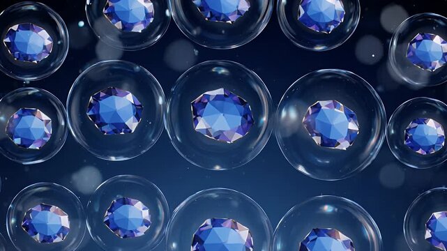 Multiple Bubbles Containing Blue Earth.