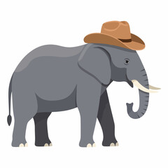 Fototapeta premium An elephant wearing a cowboy hat.
