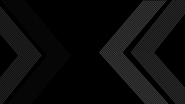 Abstract dark background with chevron lines on both sides and empty copy space in the center animation