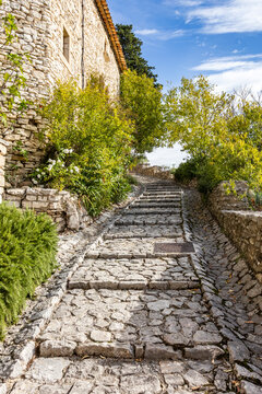Empty stone path in old village