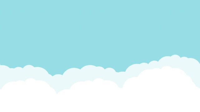 Blue Sky Cloudscape Horizontal Loop Animation with Text Space
