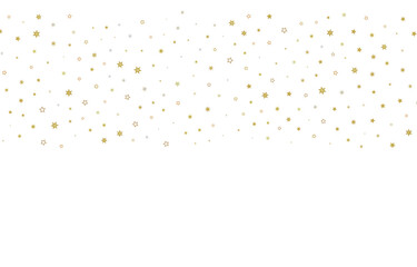 Elegant gold stars confetti on white background design perfect for celebrations and greetings © vegefox.com