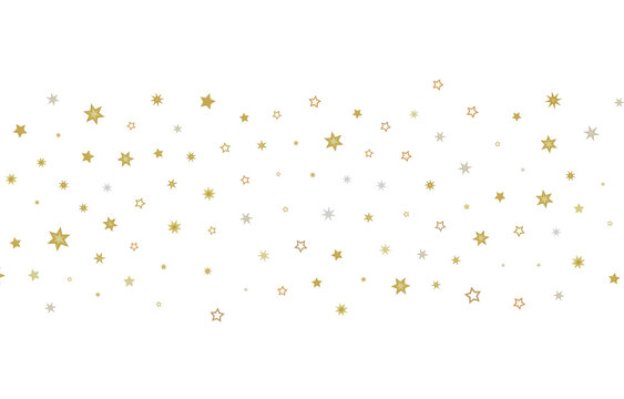 Abstract stars illustration featuring gold and silver stars on a clean white background. Perfect fo