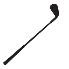 Golf club silhouette stands against a clean white background to represent precision in sports equipment design. © sohaib