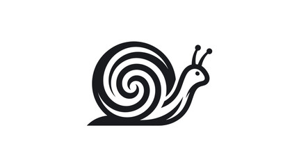 Black and white snail illustration. © Bon