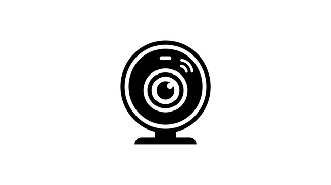 Black and white security camera icon.