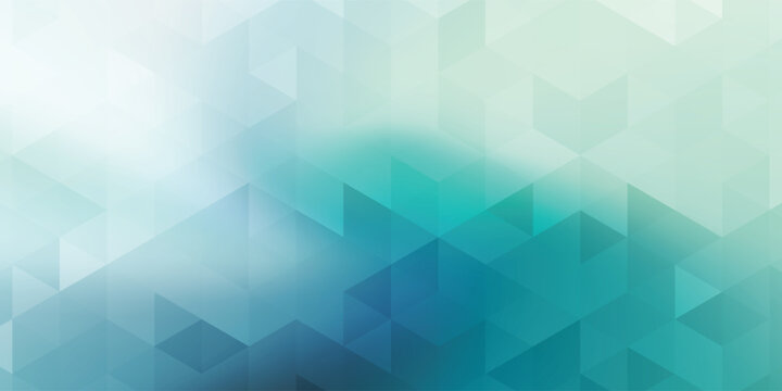 Abstract geometric background with turquoise gradient polygonal shapes. Modern minimalist backdrop with soft mosaic triangle pattern vector banner.