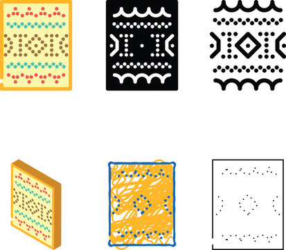 sampler embroidery hobby color icon set vector. sampler embroidery hobby sign. isolated symbol illustration