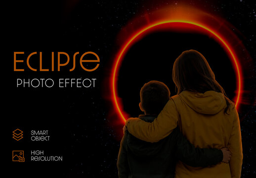 Solar Eclipse Photo Effect PSD Template