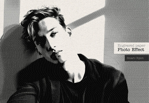 Engraved Paper Portrait Photo Effect