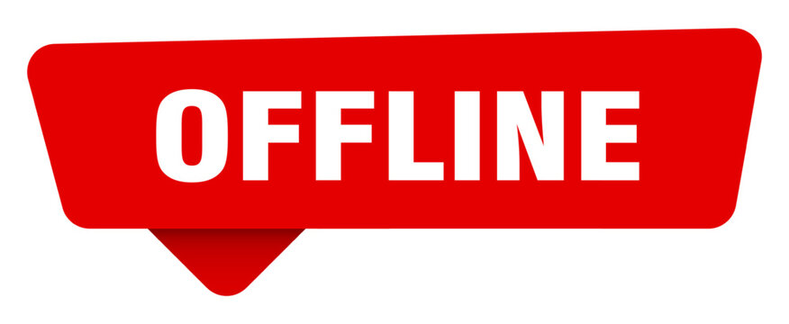 offline red sticker isolated on transpatent background. offline sign
